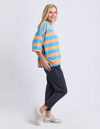 Mazie Block Stripe Sweatshirt - Blue - 81X4398.BLU - All About A Girl