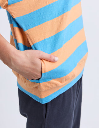 Mazie Block Stripe Sweatshirt - Blue - 81X4398.BLU - All About A Girl