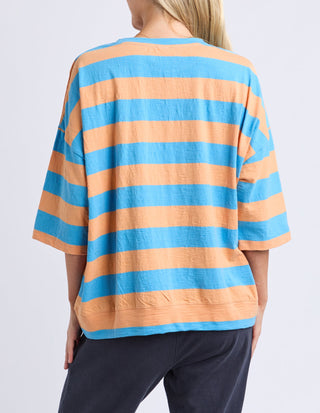 Mazie Block Stripe Sweatshirt - Blue - 81X4398.BLU - All About A Girl