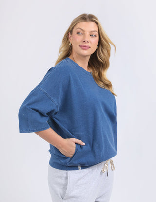 Mazie Sweatshirt - Denim Look -  - All About A Girl