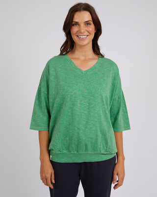 Mazie Vee Neck Sweatshirt - Green Briar