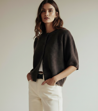 Lennox 3/4 Sleeve Cardigan - Chocolate