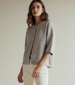 Lennox 3/4 Sleeve Cardigan - Taupe