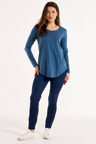 Megan Long Sleeve Top - Ocean Blue - BB268 - allaboutagirl