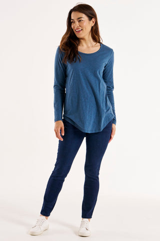 Megan Long Sleeve Top - Ocean Blue - BB268 - allaboutagirl