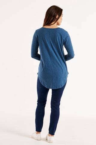 Megan Long Sleeve Top - Ocean Blue - BB268 - allaboutagirl