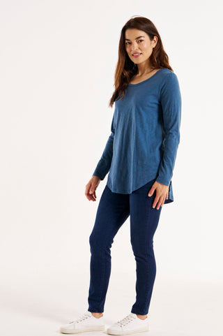 Megan Long Sleeve Top - Ocean Blue - BB268 - allaboutagirl