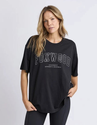 Metallic Outline Interval Tee - Black Silver - 55X0363.SBLK - All About A Girl