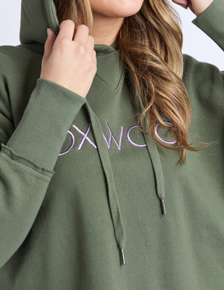 Metallic Simplified Hoodie - Khaki-Lilac - 55X0273.KHAK - All About A Girl