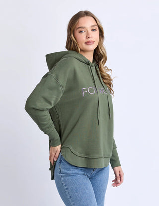 Metallic Simplified Hoodie - Khaki-Lilac - 55X0273.KHAK - All About A Girl