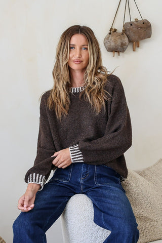 Tilly Slouch Knit - Chocolate/Latte