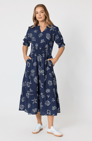 Monecito Print Dress - Navy - 50296 - All About A Girl