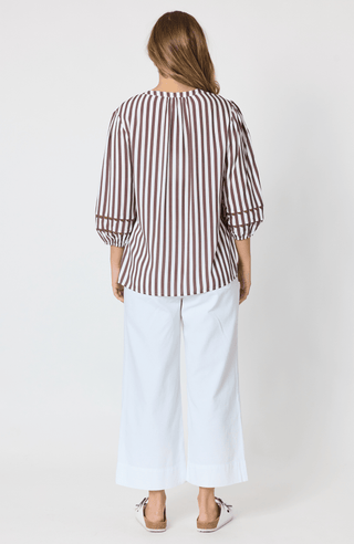 Montecito Stripe Top - Coffee/White Stripe - 49542 - All About A Girl