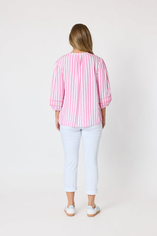 Montecito Stripe Top - Lipstick/White Stripe - 49542 - All About A Girl