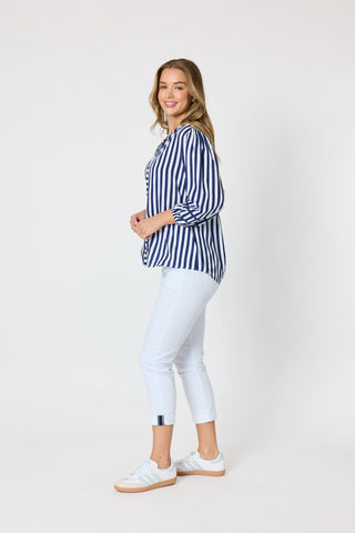 Montecito Stripe Top - Navy/White Stripe - 49542 - All About A Girl