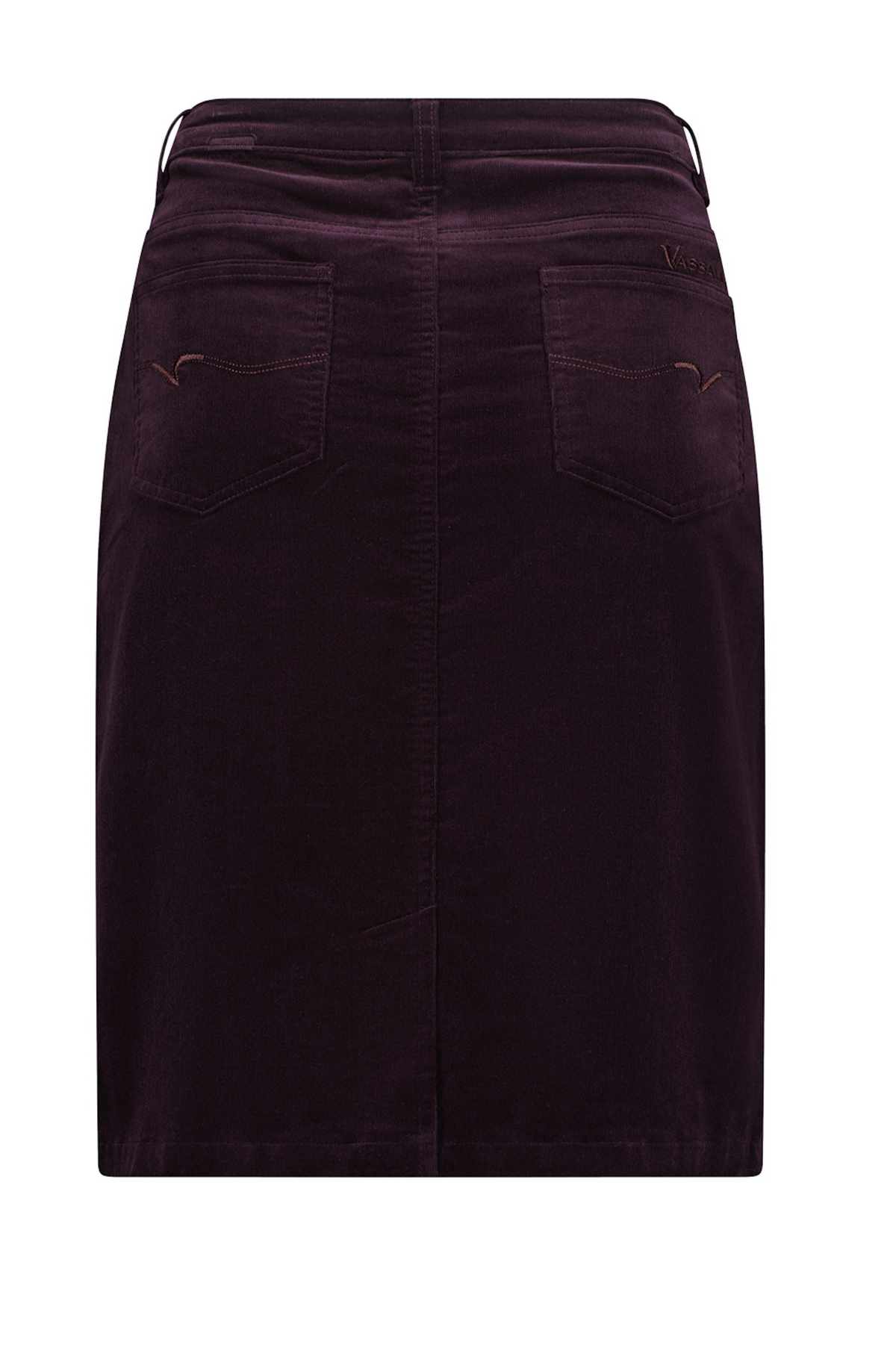 Vassalli Knee Length Pinwale Skirt - Mulberry
