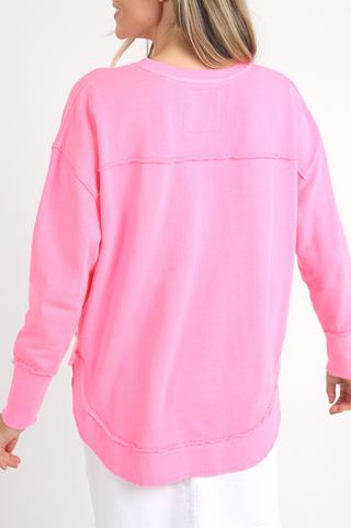 Simplified Sweatshirt - Neon Rose