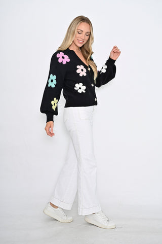New U Collection Floral Cardigans - Black - W402-2 - allaboutagirl