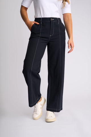 Oslo Wide Leg Ankle Grazer - Ink - 5054 - All About A Girl