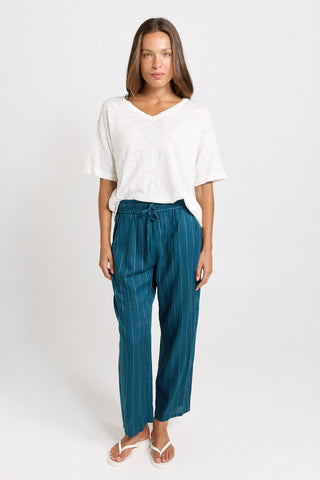 Palm Relax Pants - Teal-White Stripe - BB8622-TWS - All About A Girl