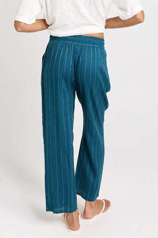 Palm Relax Pants - Teal-White Stripe - BB8622-TWS - All About A Girl
