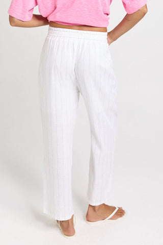 Palm Relax Pants - White-Black Stripe - BB8622-WBS - All About A Girl