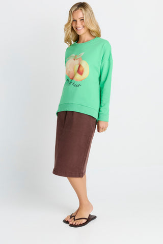 Palma Sweatshirt - Peachy Keen Print Green - BB7090-PEA - All About A Girl