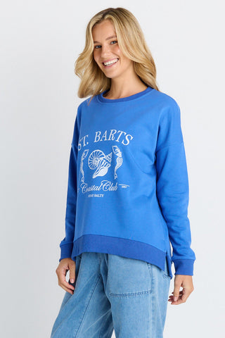 Palma Sweatshirt - St Barts Print Blue - BB7090-STB - All About A Girl