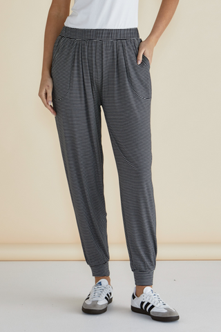 Paris Pants - Charcoal Stripe