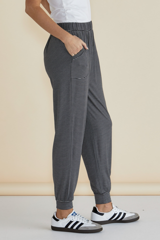 Paris Pants - Charcoal Stripe