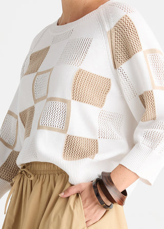 Patch Pointelle Top - White - ZP8817 WHITE - All About A Girl