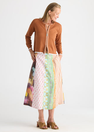 Pattern Clash Skirt - Jumble Panel - ZP8842 - All About A Girl