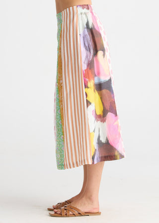 Pattern Clash Skirt - Jumble Panel - ZP8842 - All About A Girl