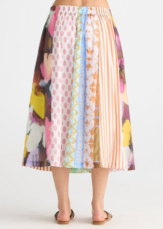 Pattern Clash Skirt - Jumble Panel - ZP8842 - All About A Girl