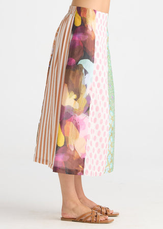 Pattern Clash Skirt - Jumble Panel - ZP8842 - All About A Girl