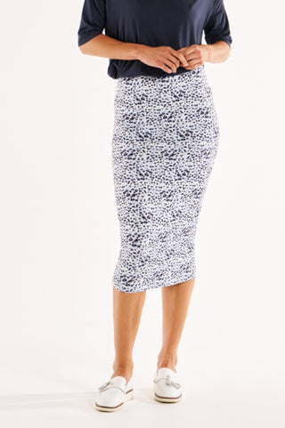 Penelope Reversable Skirt - Petrol/Snow Leopard - BB5047 - allaboutagirl