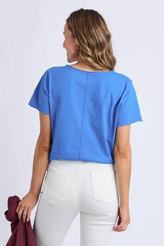 Pima Vee Tee Shirt - Azure Blue - 81X4476.BLU - All About A Girl