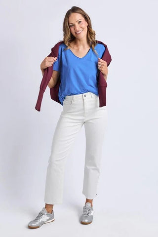 Pima Vee Tee Shirt - Azure Blue - 81X4476.BLU - All About A Girl