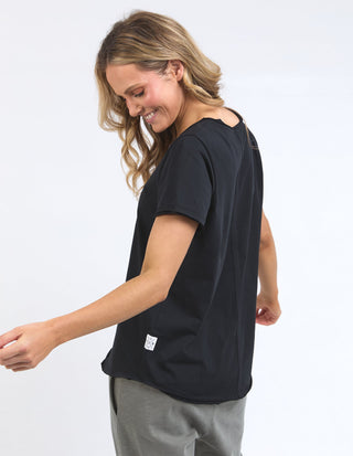 Pima Vee Tee Shirt - Black - 81X4476.BLK - All About A Girl