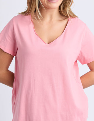 Pima Vee Tee Shirt - Charm Pink - 81X4476.CHA - All About A Girl