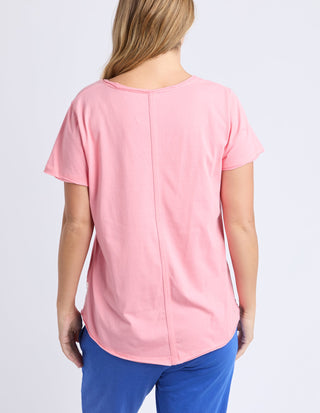 Pima Vee Tee Shirt - Charm Pink - 81X4476.CHA - All About A Girl
