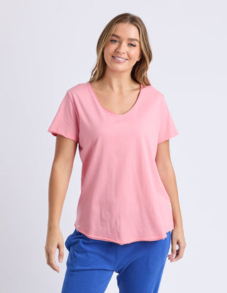 Pima Vee Tee Shirt - Charm Pink - 81X4476.CHA - All About A Girl