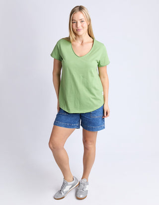 Pima Vee Tee Shirt - Forest Green - 81X4476.FRST - All About A Girl