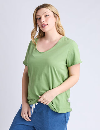 Pima Vee Tee Shirt - Forest Green - 81X4476.FRST - All About A Girl