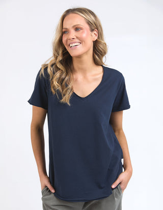 Pima Vee Tee Shirt - Navy - 81X4476.NAVY - All About A Girl