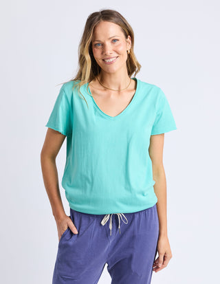 Pima Vee Tee Shirt - Pool Blue - 81X4476.PBU - All About A Girl