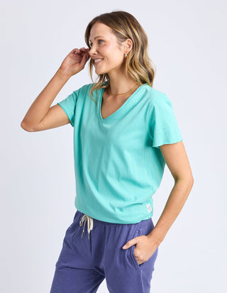 Pima Vee Tee Shirt - Pool Blue - 81X4476.PBU - All About A Girl
