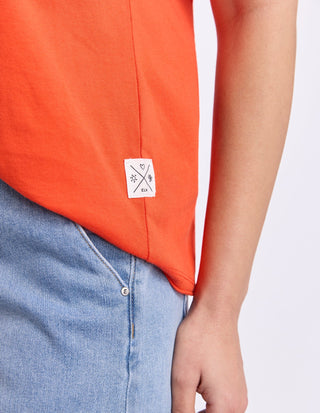 Pima Vee Tee Shirt - Tangelo - 81X4476.TANG - All About A Girl