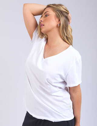 Pima Vee Tee Shirt - White - 81X4476.WHT - All About A Girl
