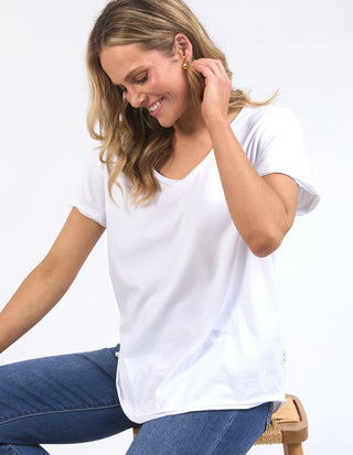 Pima Vee Tee Shirt - White - 81X4476.WHT - All About A Girl